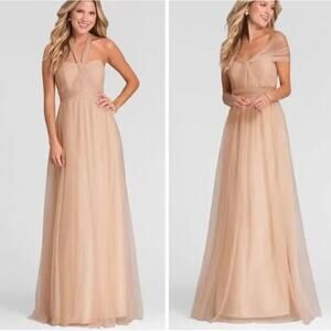Jenny Yoo Formal Dress Gown SZ 10‎ Nude Blush Convertible "Annabelle" Tulle